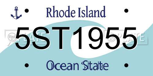5ST1955 Rhode Island License Plate