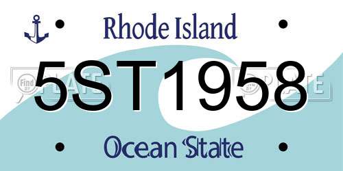 5ST1958 Rhode Island License Plate