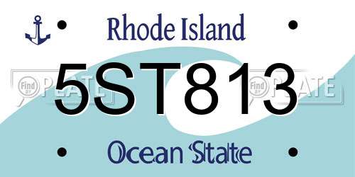 5ST813 Rhode Island License Plate