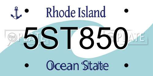 5ST850 Rhode Island License Plate