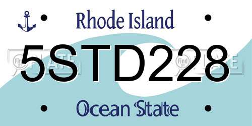5STD228 Rhode Island License Plate