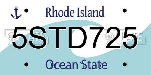 5STD725 Rhode Island License Plate