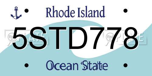 5STD778 Rhode Island License Plate