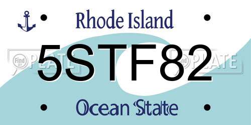5STF82 Rhode Island License Plate