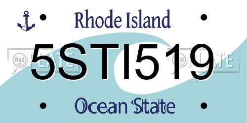 5STI519 Rhode Island License Plate