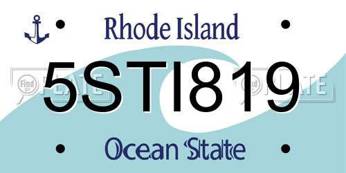 5STI819 Rhode Island License Plate