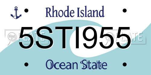 5STI955 Rhode Island License Plate