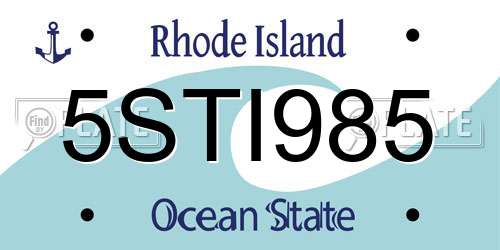 5STI985 Rhode Island License Plate