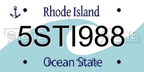 5STI988 Rhode Island License Plate