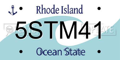 5STM41 Rhode Island License Plate