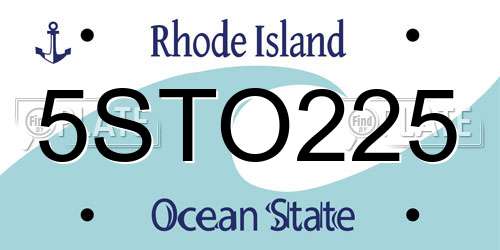 5STO225 Rhode Island License Plate