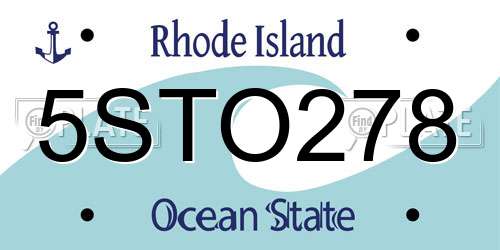 5STO278 Rhode Island License Plate