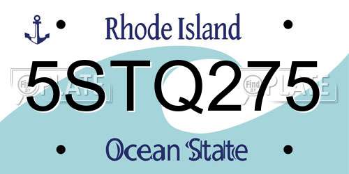5STQ275 Rhode Island License Plate