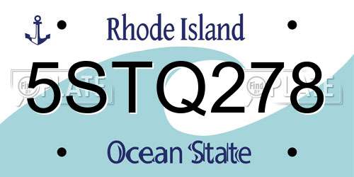 5STQ278 Rhode Island License Plate