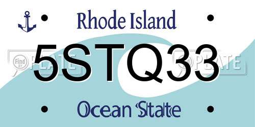 5STQ33 Rhode Island License Plate