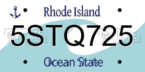 5STQ725 Rhode Island License Plate