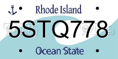 5STQ778 Rhode Island License Plate