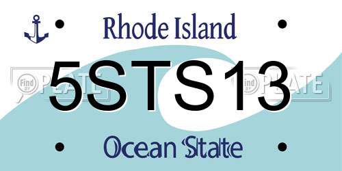 5STS13 Rhode Island License Plate