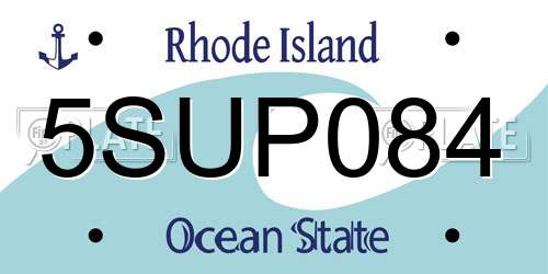 5SUP084 Rhode Island License Plate