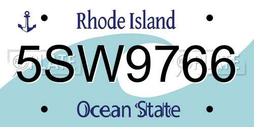 5SW9766 Rhode Island License Plate