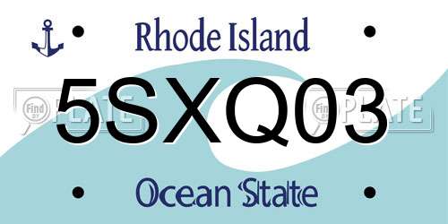 5SXQ03 Rhode Island License Plate
