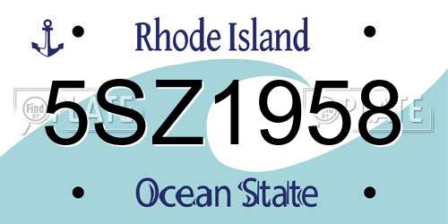 5SZ1958 Rhode Island License Plate