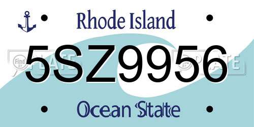 5SZ9956 Rhode Island License Plate