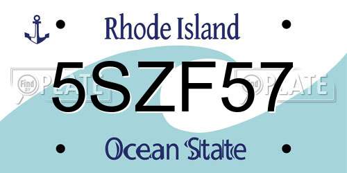 5SZF57 Rhode Island License Plate