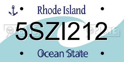 5SZI212 Rhode Island License Plate
