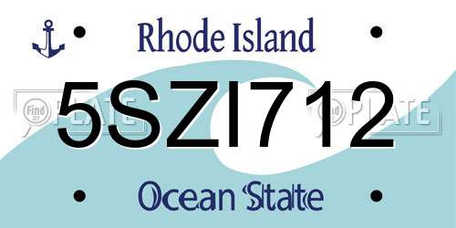 5SZI712 Rhode Island License Plate