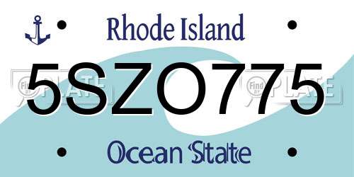 5SZO775 Rhode Island License Plate
