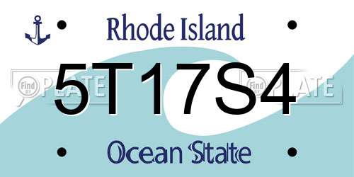 5T17S4 Rhode Island License Plate