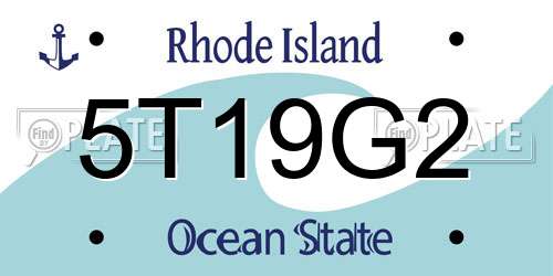 5T19G2 Rhode Island License Plate