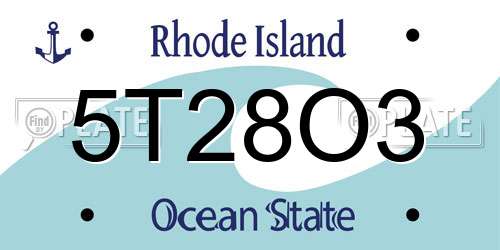 5T28O3 Rhode Island License Plate