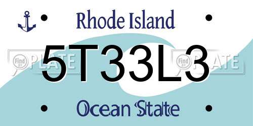 5T33L3 Rhode Island License Plate
