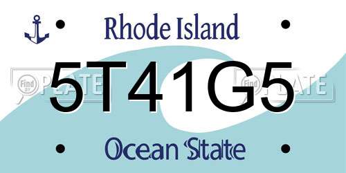 5T41G5 Rhode Island License Plate