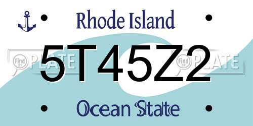 5T45Z2 Rhode Island License Plate