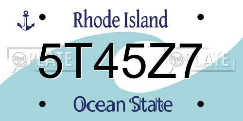 5T45Z7 Rhode Island License Plate