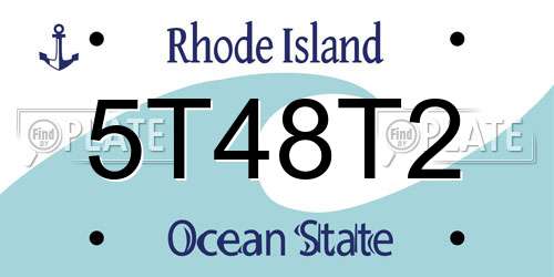 5T48T2 Rhode Island License Plate