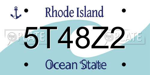 5T48Z2 Rhode Island License Plate