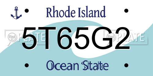 5T65G2 Rhode Island License Plate