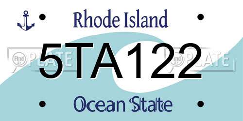 5TA122 Rhode Island License Plate