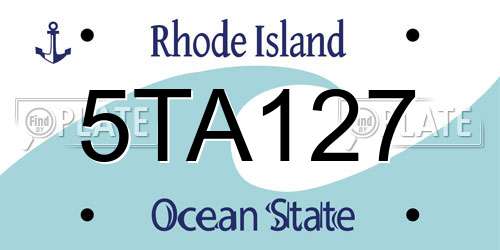 5TA127 Rhode Island License Plate