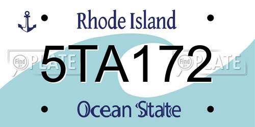 5TA172 Rhode Island License Plate