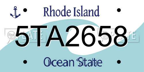 5TA2658 Rhode Island License Plate