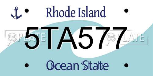 5TA577 Rhode Island License Plate