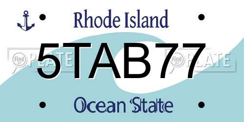 5TAB77 Rhode Island License Plate