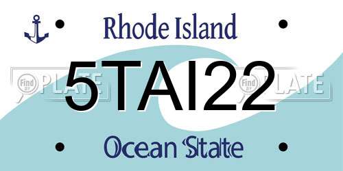 5TAI22 Rhode Island License Plate