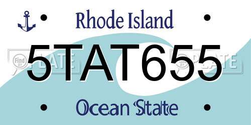 5TAT655 Rhode Island License Plate