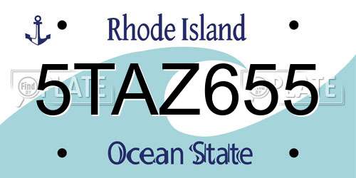 5TAZ655 Rhode Island License Plate